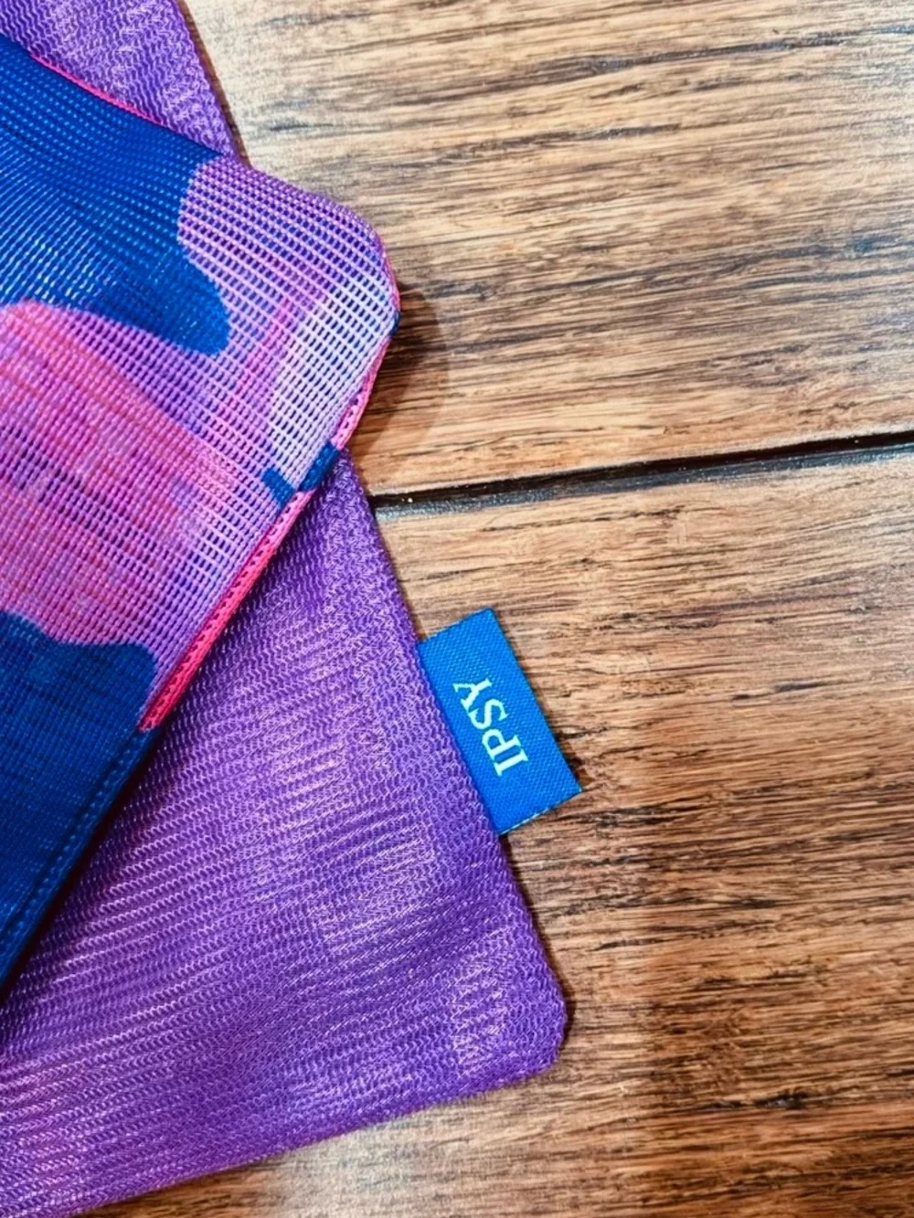 IPSY Glam Purple & Floral Mesh Cosmetic Bags